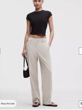 lululemon athletica daydrift straight leg trousers M Downtown Tan